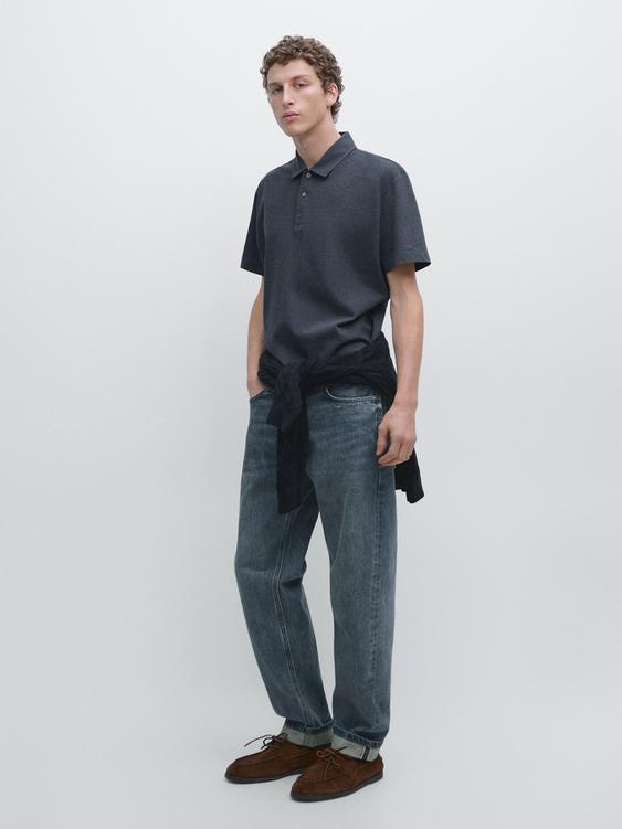 Short sleeve cotton polo shirt