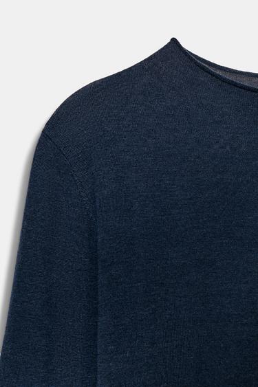 TOP LAINE ET SOIE EXTRAFINE - Bleu marine de Zara - Image 4