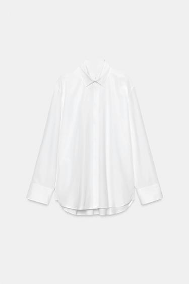 CAMISA POPELÍN ZW COLLECTION - Blanco de Zara