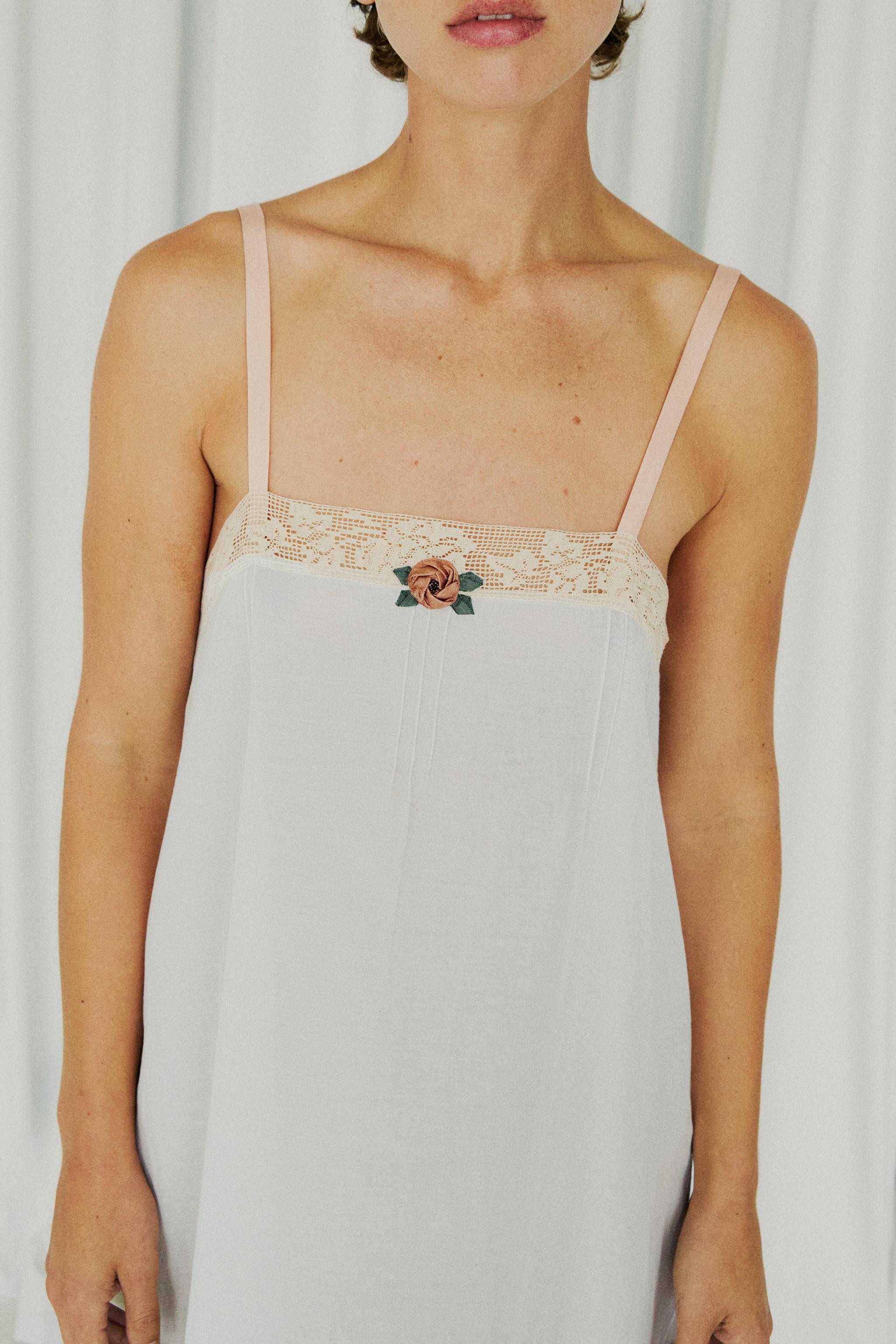 LACE AND FLORAL NIGHTGOWN