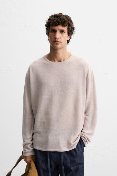 SUÉTER 100 % LINO - Beige de Zara