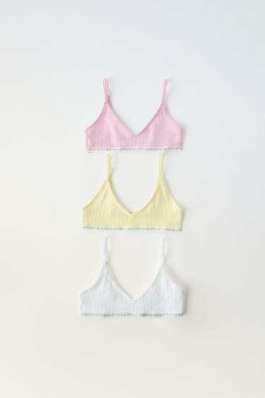 9–14 ЛЕТ/ НАБОР ИЗ ТРЕХ ТОПОВ ИЗ РЕЛЬЕФНОЙ ТКАНИ С ЦВЕТАМИ — РОЗОВЫЙ от Zara — изображение 0