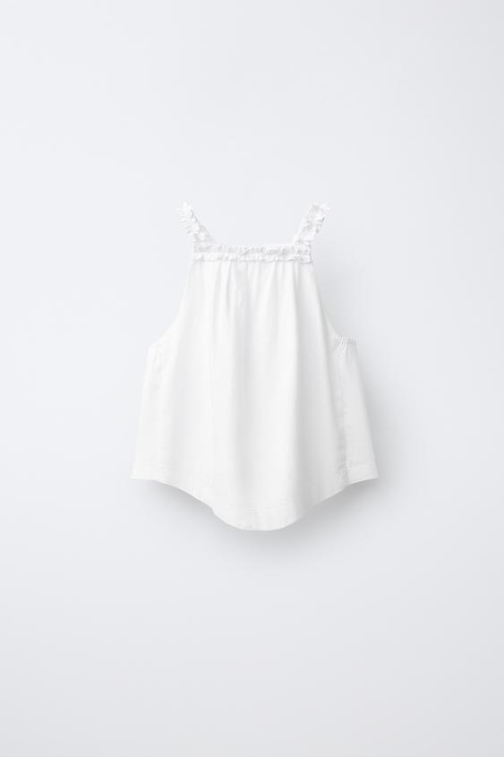 TOP HALTER CON LINO - Blanco roto de Zara - Imagen 0