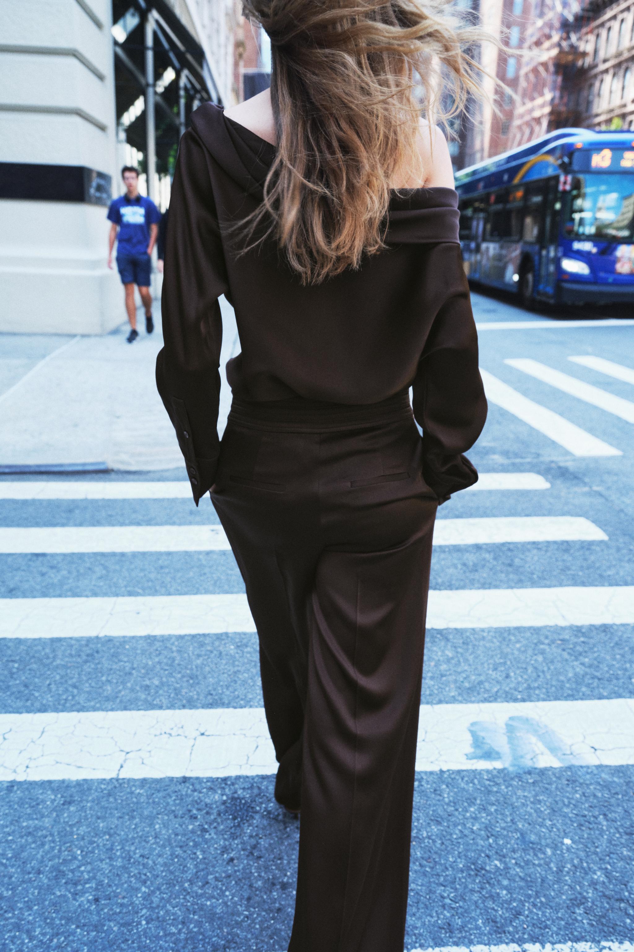 ⭐運's様⭐専用 ТОП АСИММЕТРИЧНОГО КРОЯ — ZW COLLECTION - КОРИЧНЕВЫЙ | ZARA