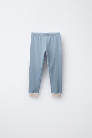 2-6 YEARS/ CONTRAST RIBBED PYJAMAS - Blue by Zara - Image 3