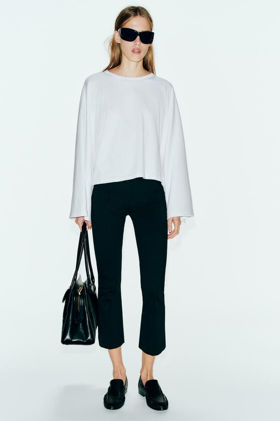 PLAYERA MANGA ANCHA ALGODÓN - Blanco de Zara - Imagen 0