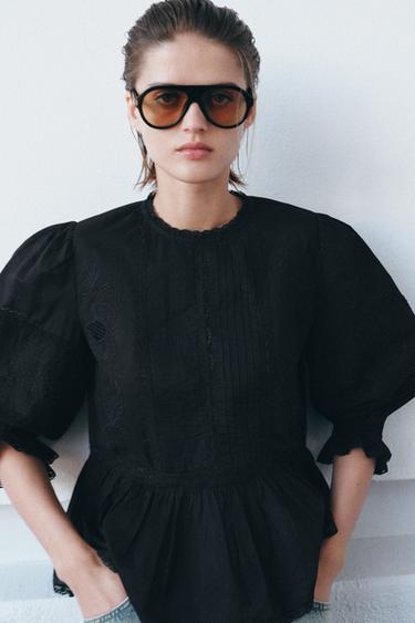 CAMISA BORDADOS ZW COLLECTION - Negro de Zara