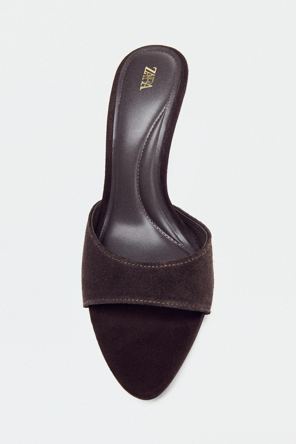 SPLIT SUEDE HEELED SANDALS