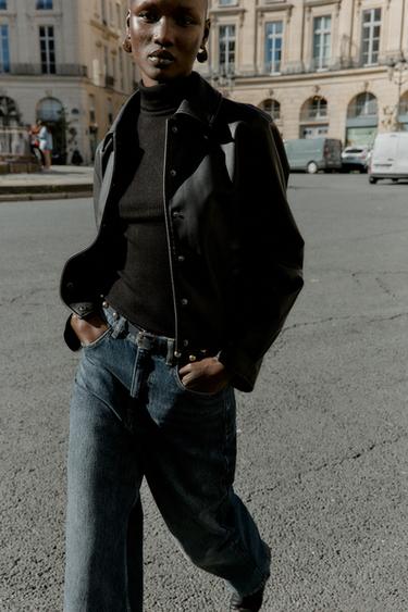 FAUX LEATHER JACKET - Black by Zara - Image 4