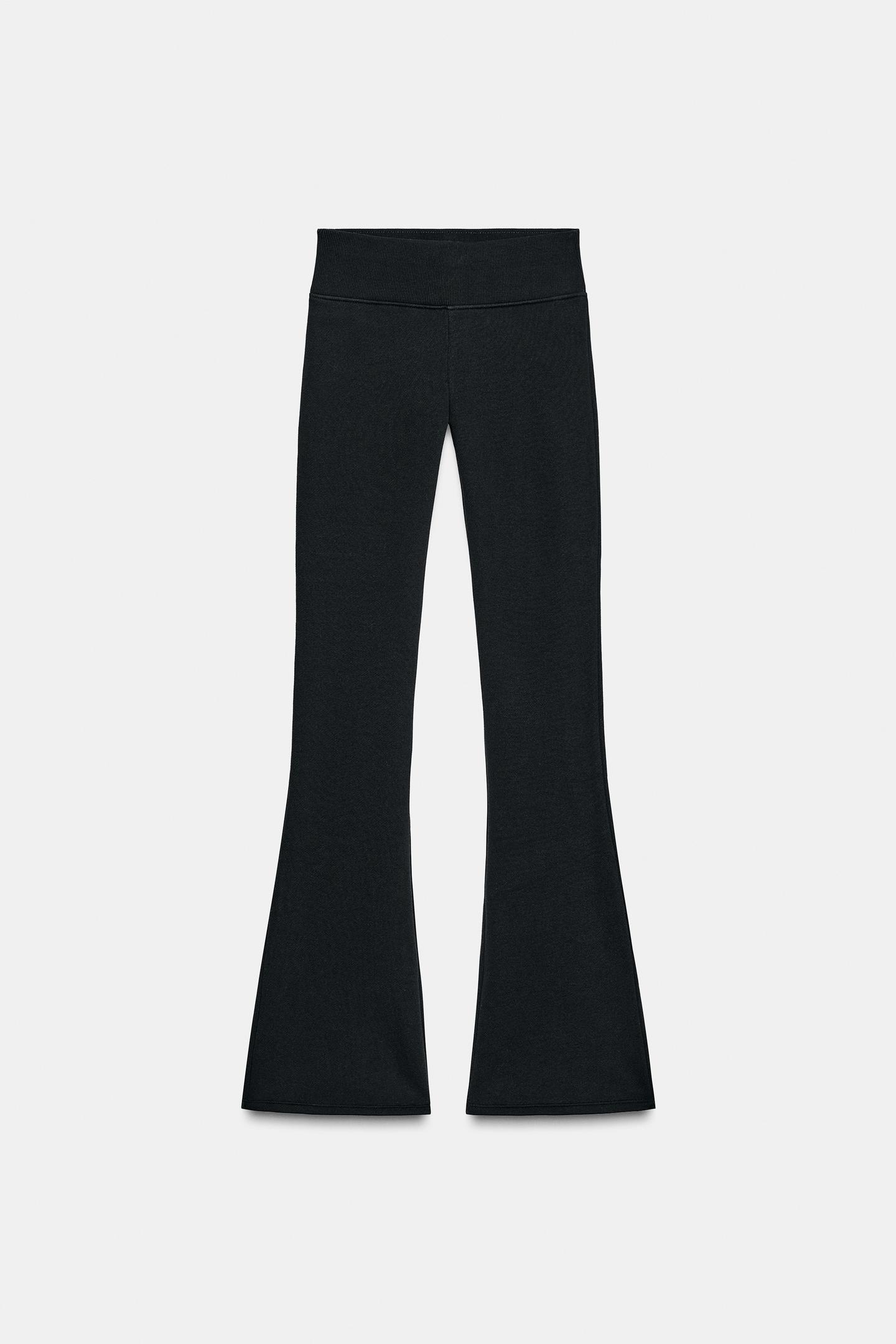 Женские брюки Zara Flare Sweatpants, цвет: Чёрный — фото 3