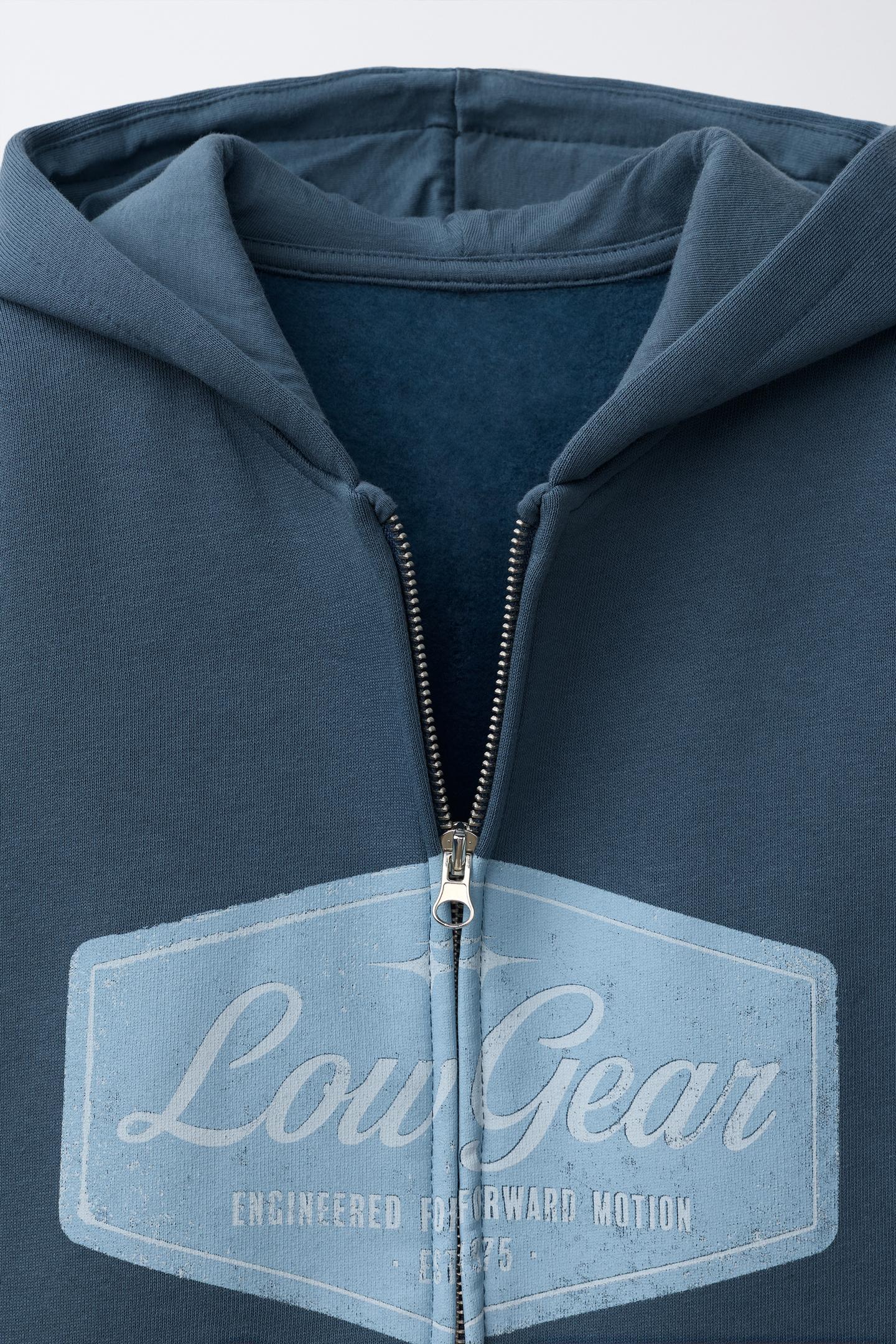 Детское худи Zara Text Zip-Up, цвет: Синий — фото 4