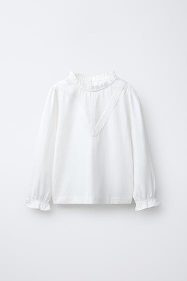 რომანტიკული მაისური მაქმანით - Zara-ს White