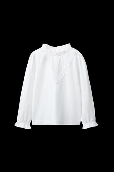 ROMANTISCHES SPITZEN-T-SHIRT - Weiß von Zara - Bild 0