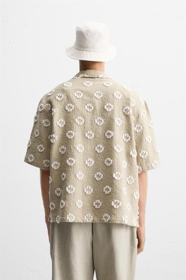 CHEMISE JACQUARD TEXTURÉ - Beige de Zara - Image 2
