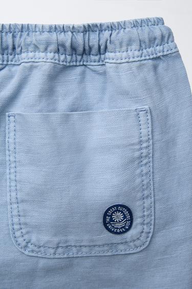 STANDARD LINEN BLEND BERMUDA SHORTS - Blue by Zara - Image 3