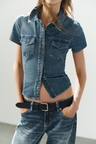 CHEMISE EN DENIM TRF À POCHES - Bleu de Zara - Image 2