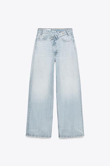 HIGH-WAIST WIDE-LEG TRF JEANS - Light blue by Zara