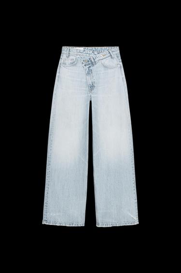 HIGH-WAIST WIDE-LEG TRF JEANS - Light blue by Zara - Image 0