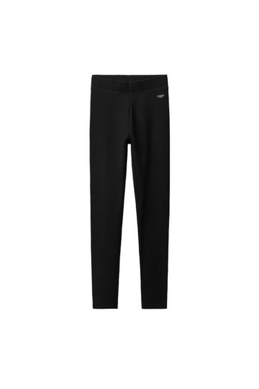 RIBBED LEGGINGS WITH MODAL AND LABEL - Black by Zara