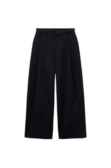 PINSTRIPED FLANNEL TROUSERS