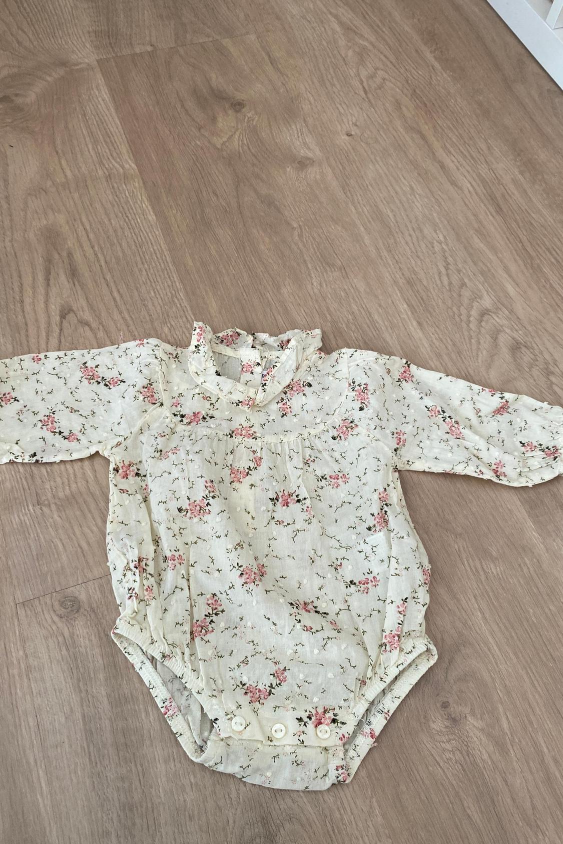 DOTTED MESH BODYSUIT WITH RUFFLES
