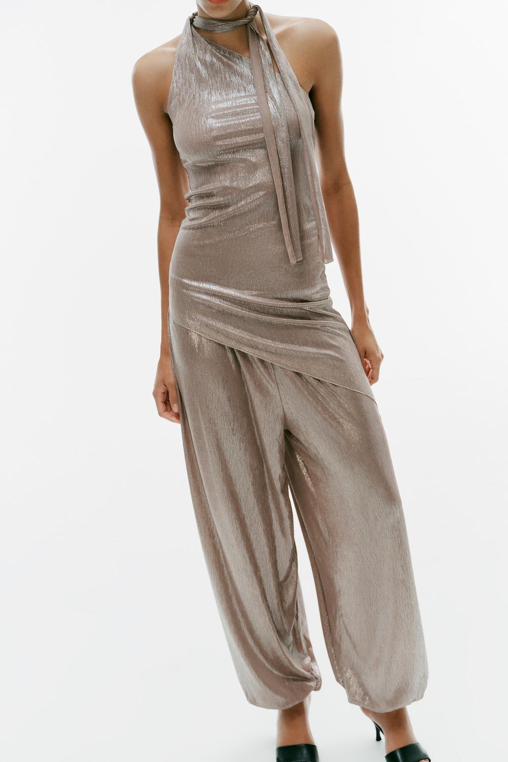 METALLIC EFFECT  PANTS