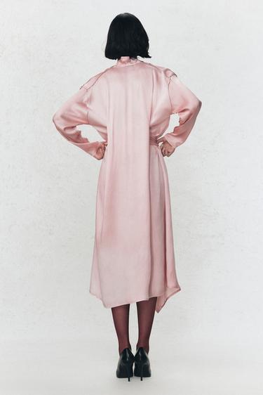 ROBE SATINÉE CEINTURE SOSHIOTSUKI X ZARA - Rose de Zara - Image 2