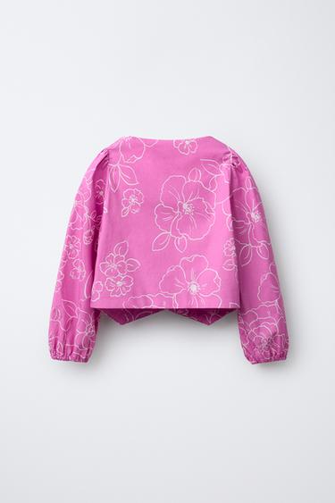 CHEMISE IMPRIMÉ FLEURS - Rose / Blanc de Zara - Image 1