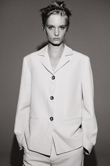 BLAZER RETO COM LINHO ZW COLLECTION - Gelo da Zara