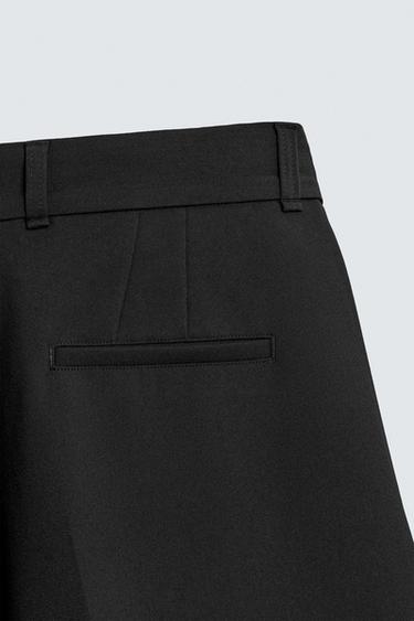 WIDE-LEG PLEATED TROUSERS - Black by Zara - Image 9