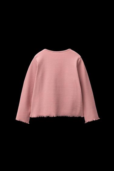 Zara RIBBED HEART T-SHIRT - Brick