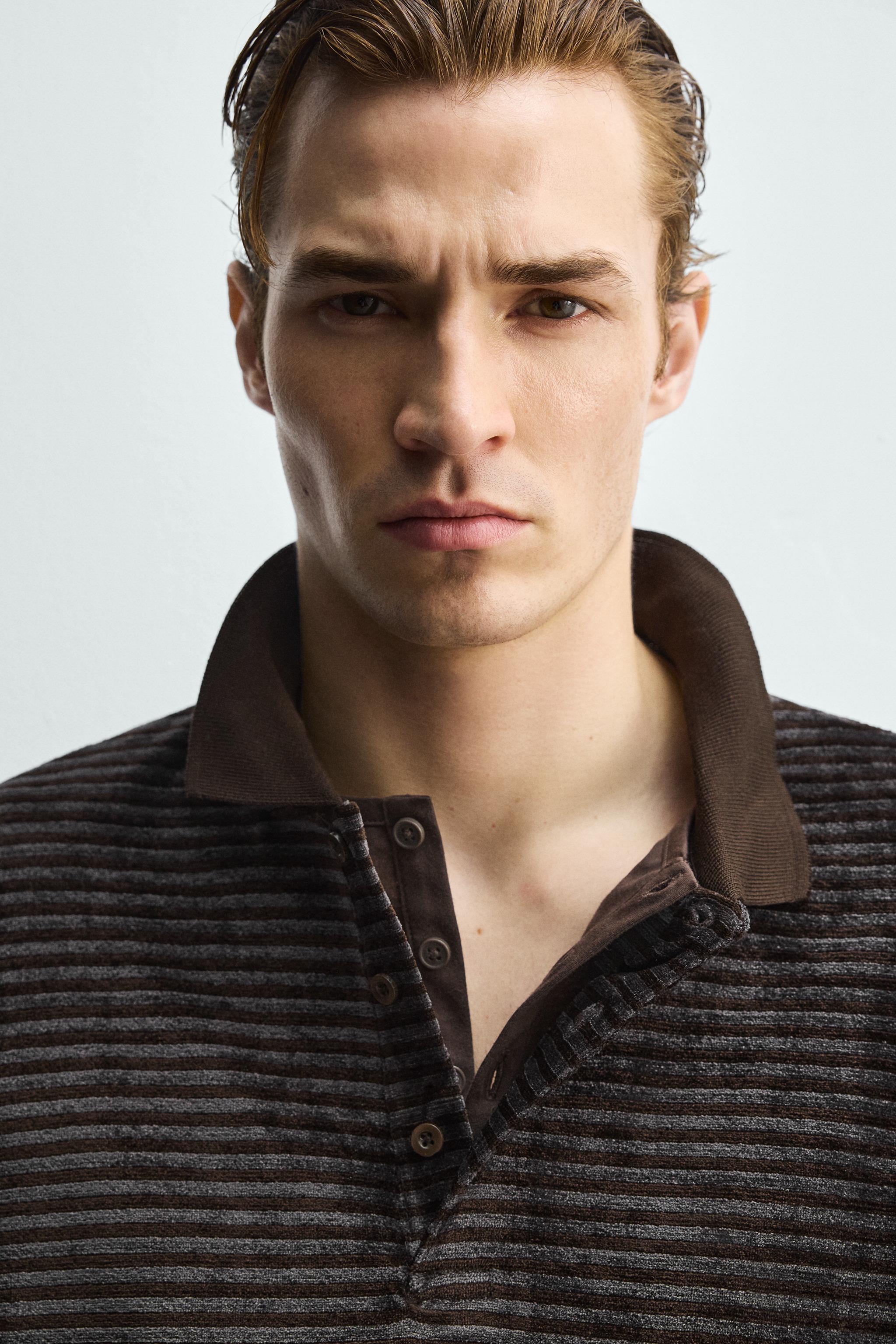 WASHED TEXTURED POLO SHIRT