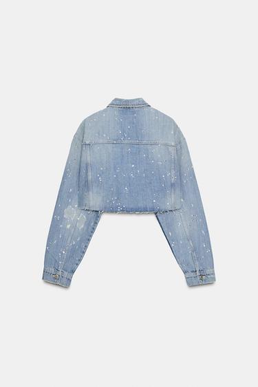 VESTE COURTE EN DENIM TRF STRASS - Bleu de Zara - Image 7