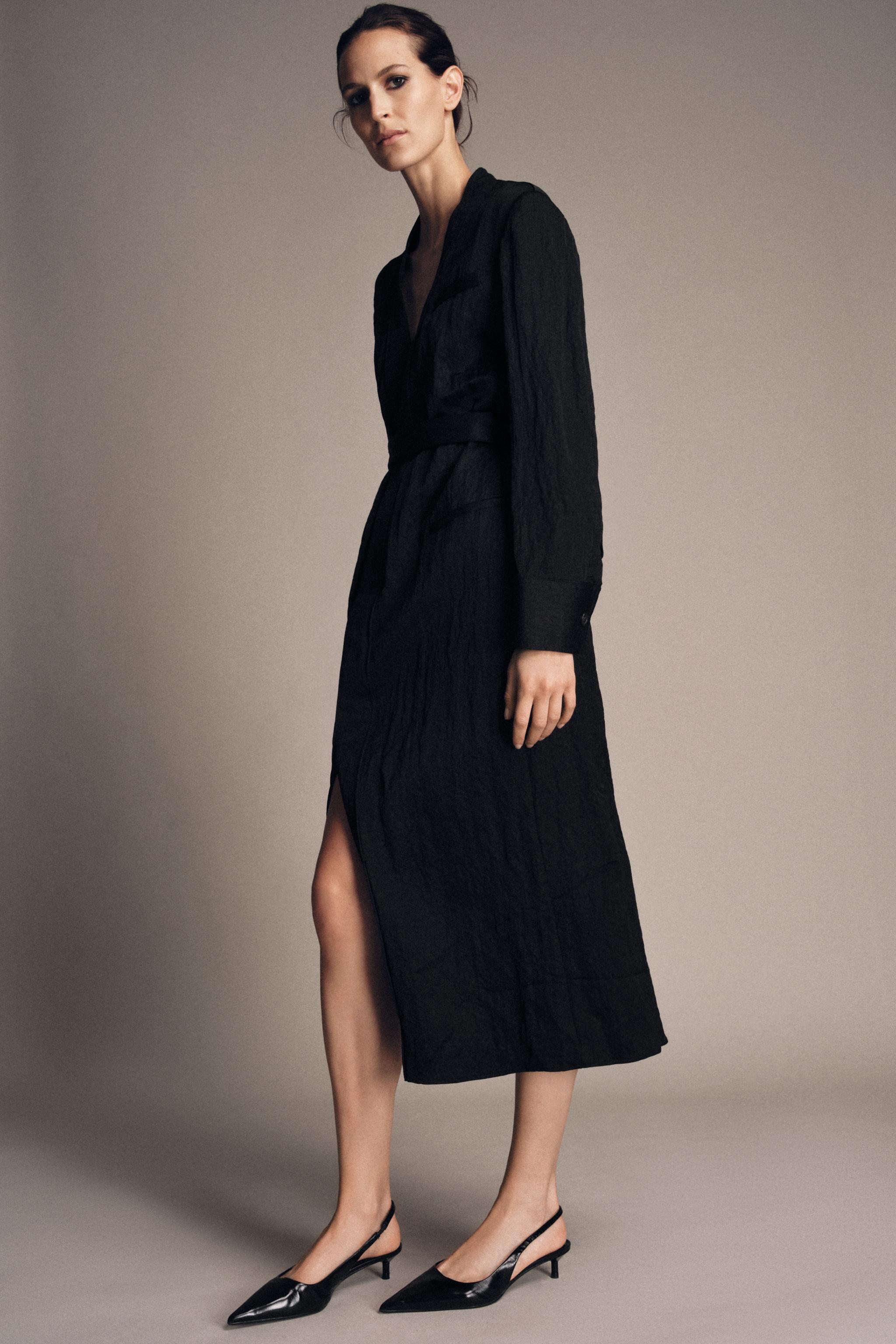 Floral Zara Dresses Online ZW COLLECTION MIDI SHIRT DRESS Black ZARA Spain Floral Zara Dresses Online ZW COLLECTION MIDI SHIRT DRESS Black ZARA Spain