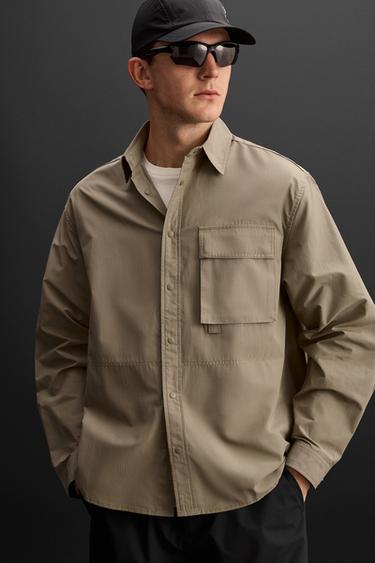 TECHNICAL OVERSHIRT WITH POCKET - Beige by Zara - Image 5
