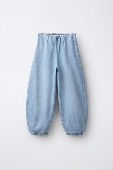BALLOON JEANS WITH PLEATS - Blue by Zara
