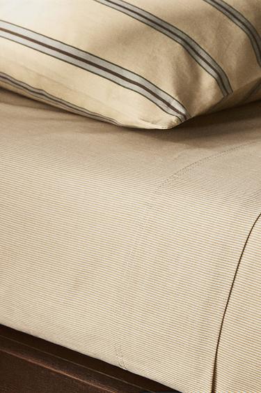 STRIPED FLAT SHEET - Yellow by Zara - Image 4