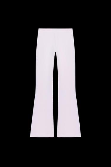 Zara INTERLOCK FLARE PANTS - Pink