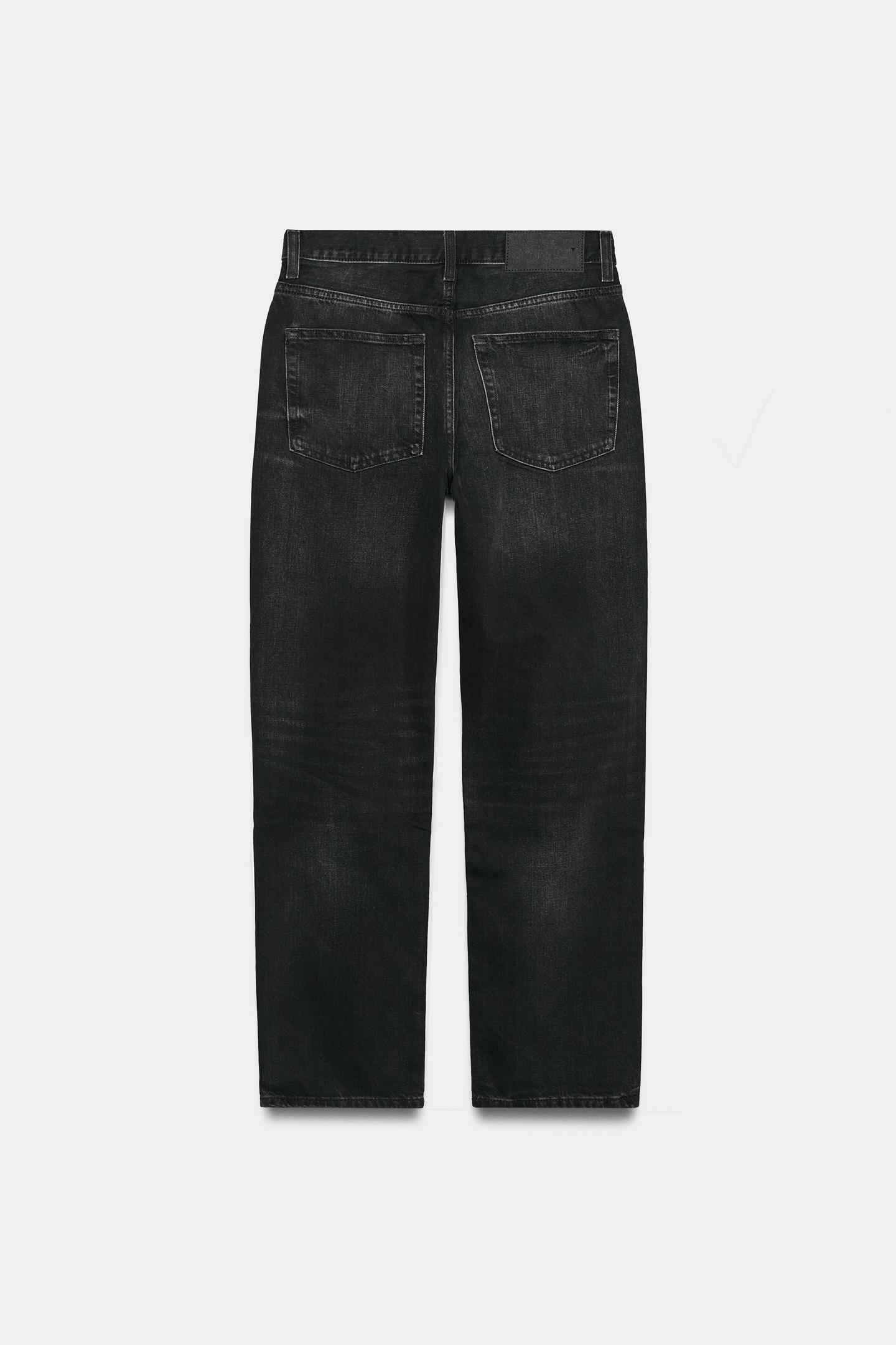 Женские джинсы Zara Trf Mid-Rise Straight Fit, цвет: Чёрный — фото 7