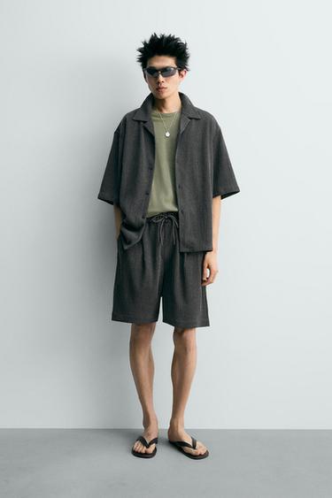 Zara 浮雕休閒襯衫 - 炭灰色