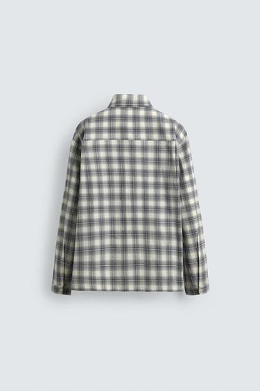 CHEMISE BOXY FIT À CARREAUX - Bleu de Zara - Image 7