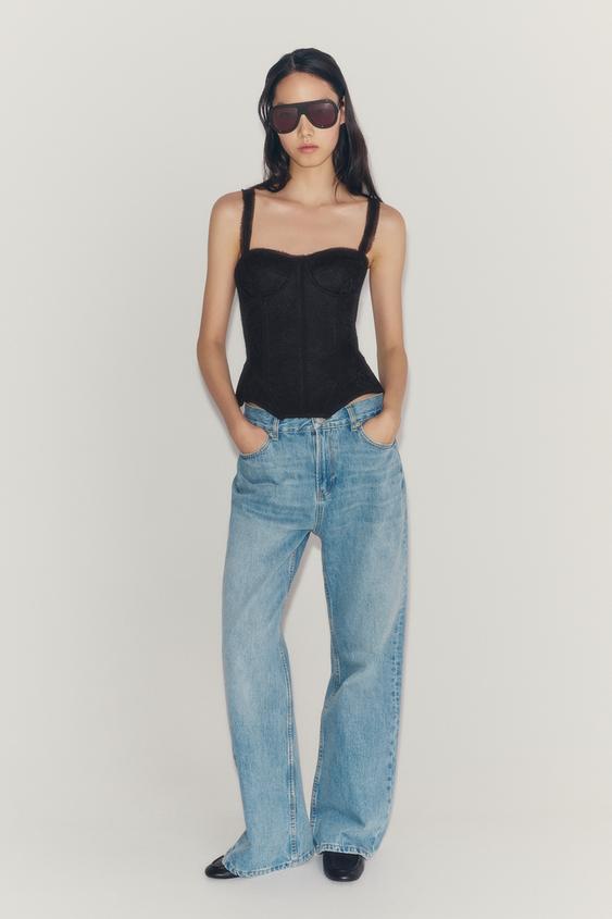 КРУЖЕВНОЙ КОРСЕТ — ZW COLLECTION — ЧЕРНЫЙ от Zara — изображение 0