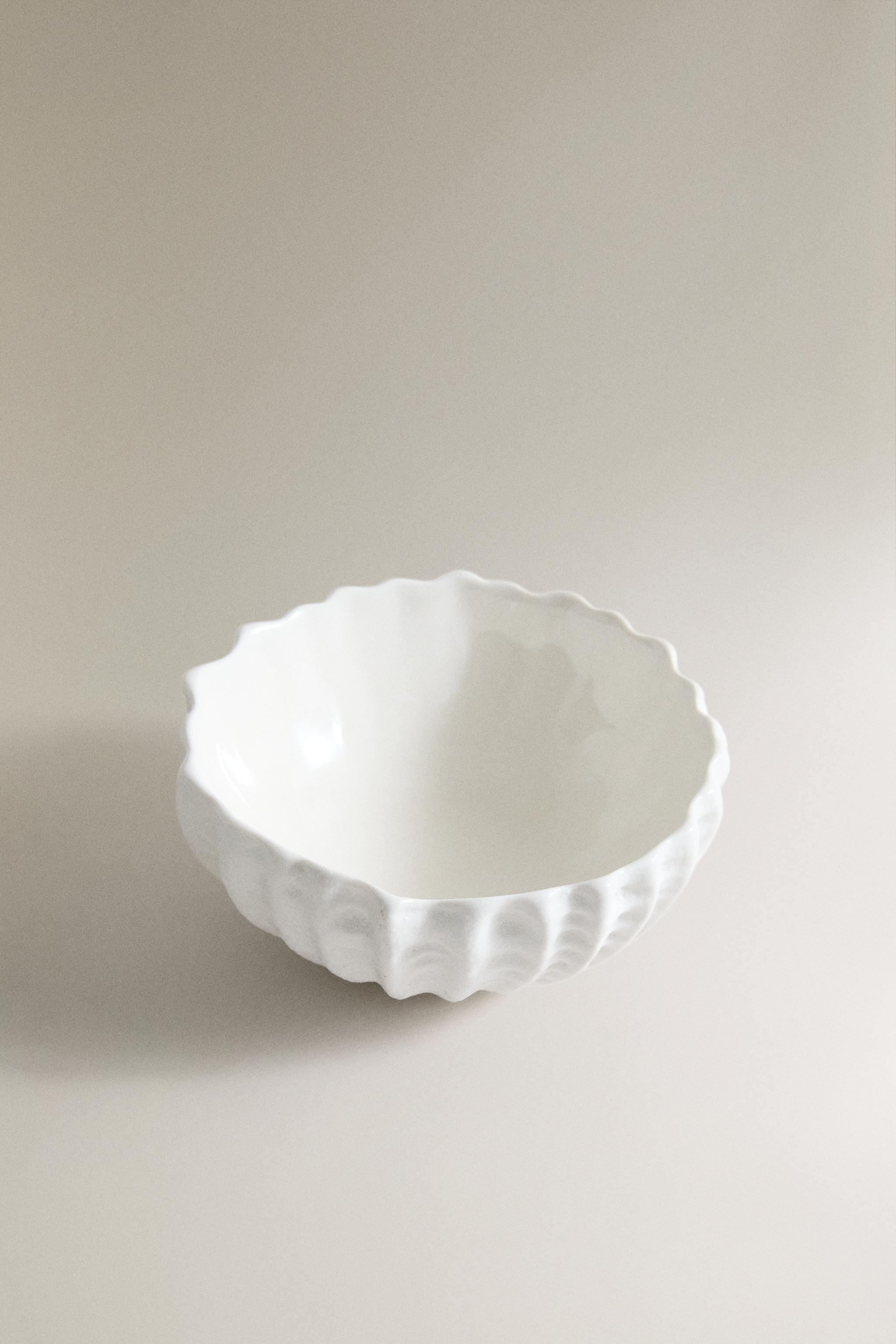 EMBOSSED SNACK BOWL — White (alternate view)