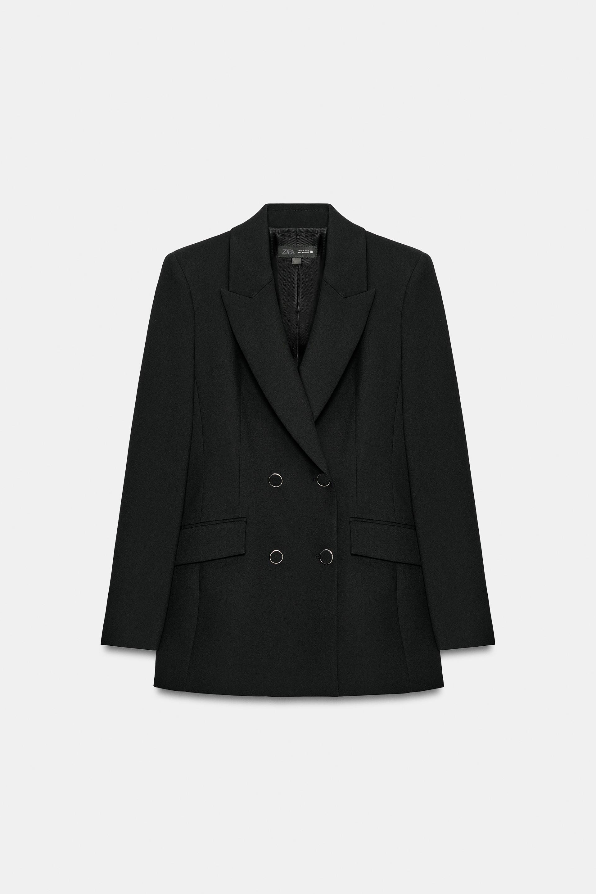 Double-Breasted Blazer With Shoulder Pads