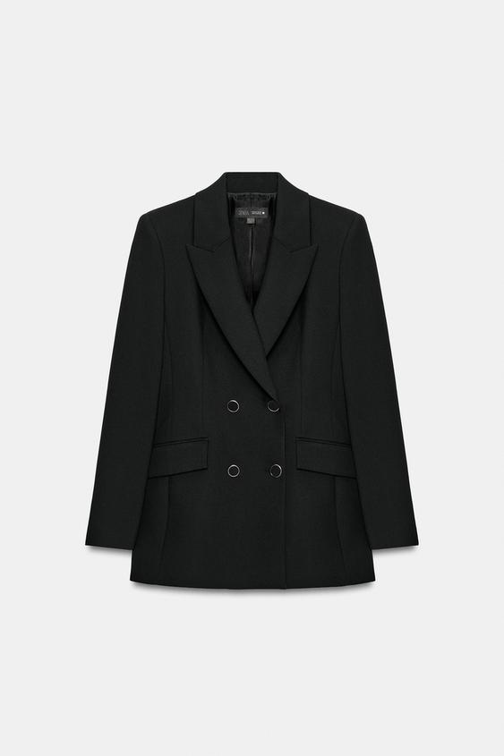 DOUBLE-BREASTED BLAZER WITH SHOULDER PADS - Black by Zara - Image 0