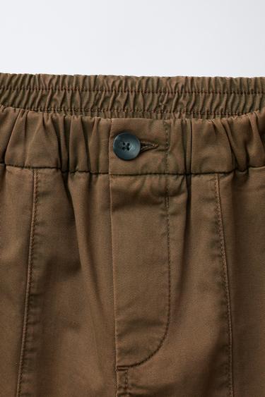 PANTALÓN BALLOON NERVIO - Marrón claro de Zara