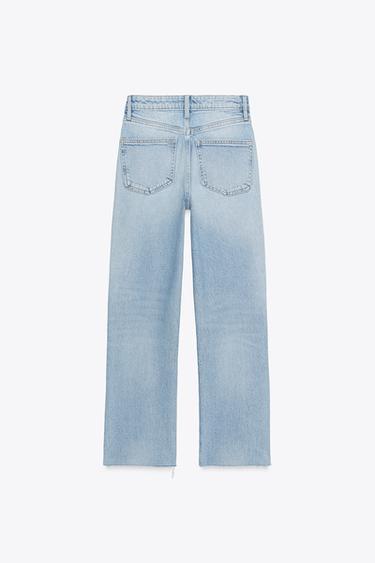 TRF HIGH-WAIST CROPPED FLARE JEANS - Light blue by Zara