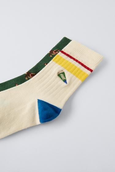 2-PACK OF PRINTED SOCKS - Green by Zara - Image 1