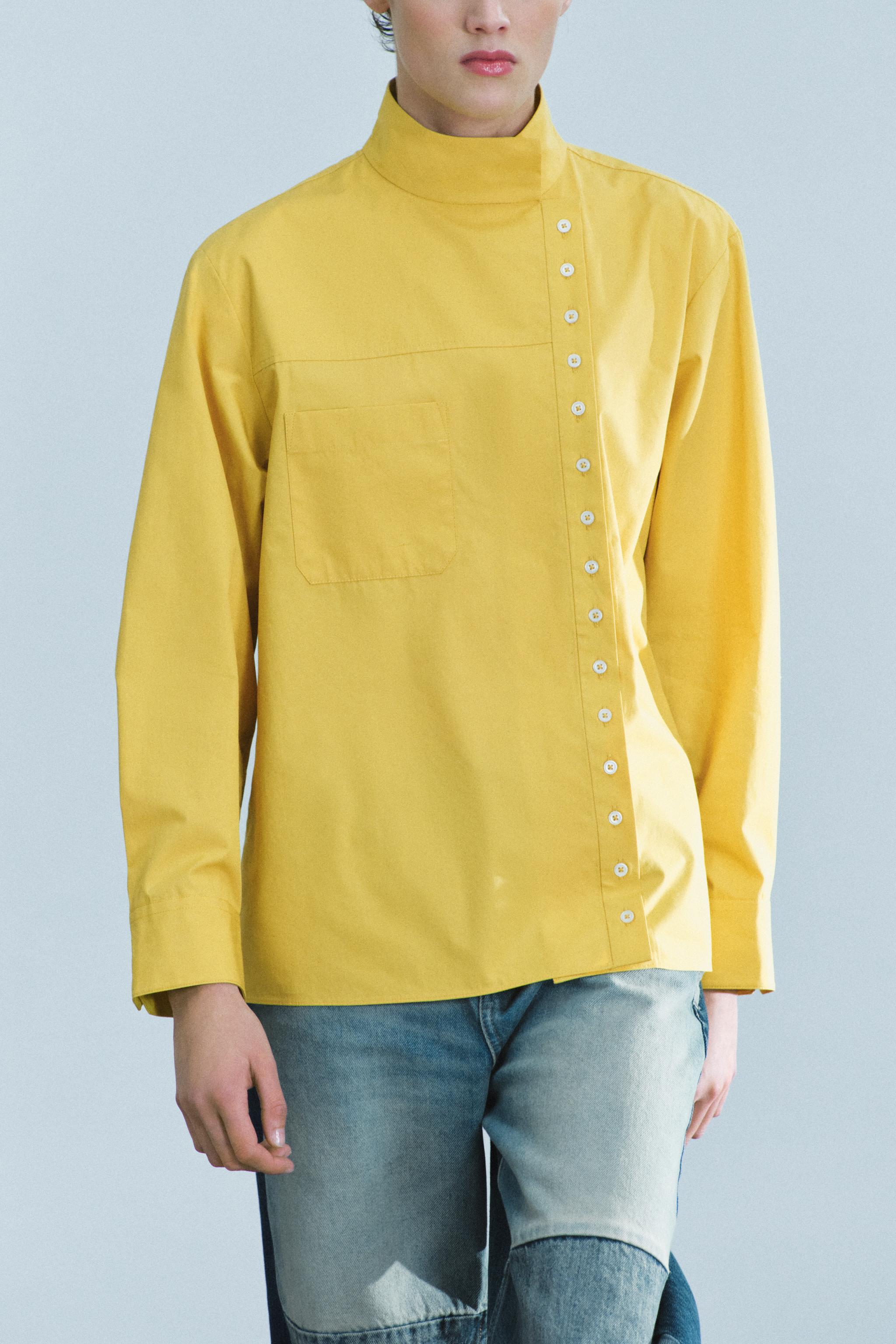 CHEMISE EN POPELINE À FERMETURE CROISÉE ZW COLLECTION