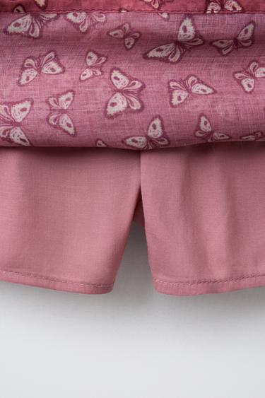 BUTTERFLY PRINT BERMUDA SKORT - Raspberry by Zara - Image 3